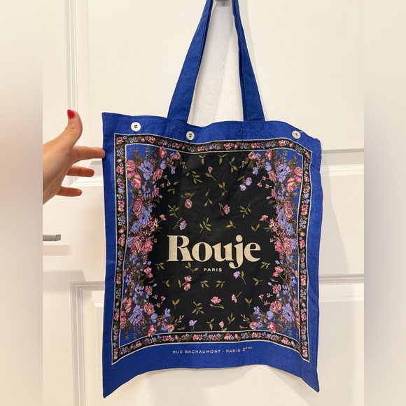 Rouje Paris Canvas Floral Print Tote, New Without Tag - Picture 2 of 11